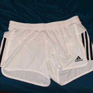 White Adidas athletic shorts